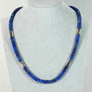 Jay King Mine Fines Lapis and Sterling Bead Necklace 925 HSN